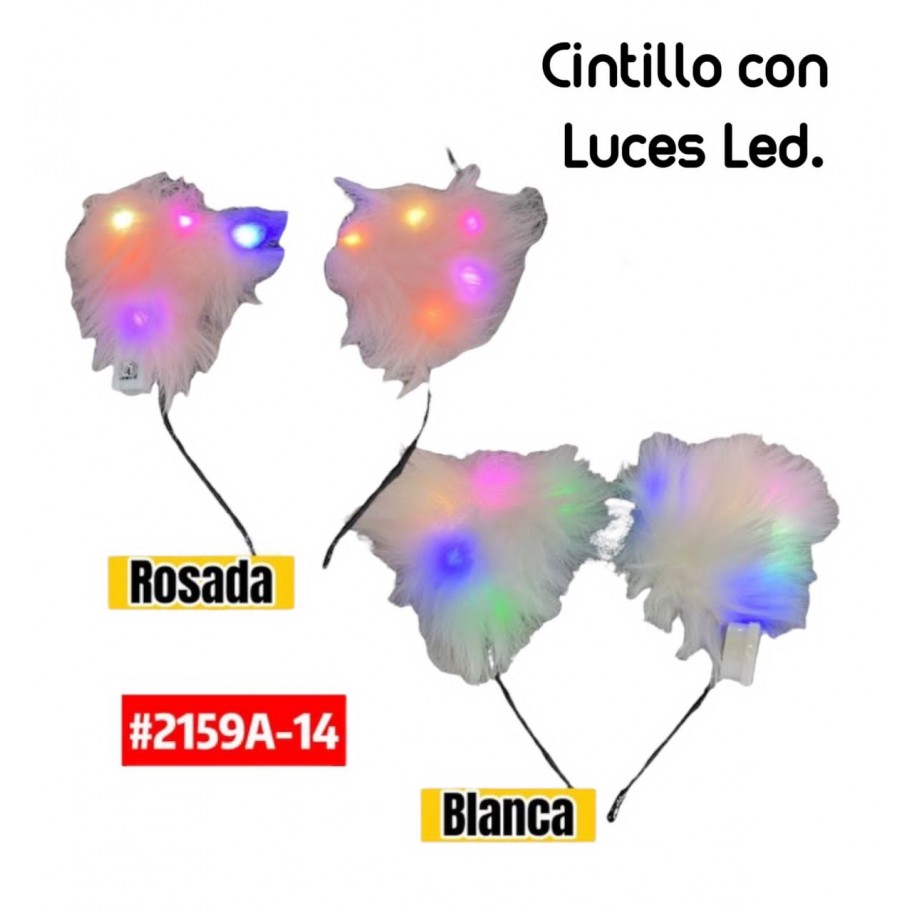 CINTILLO OREJAS CON LUCES LED #2159A-14 P.U