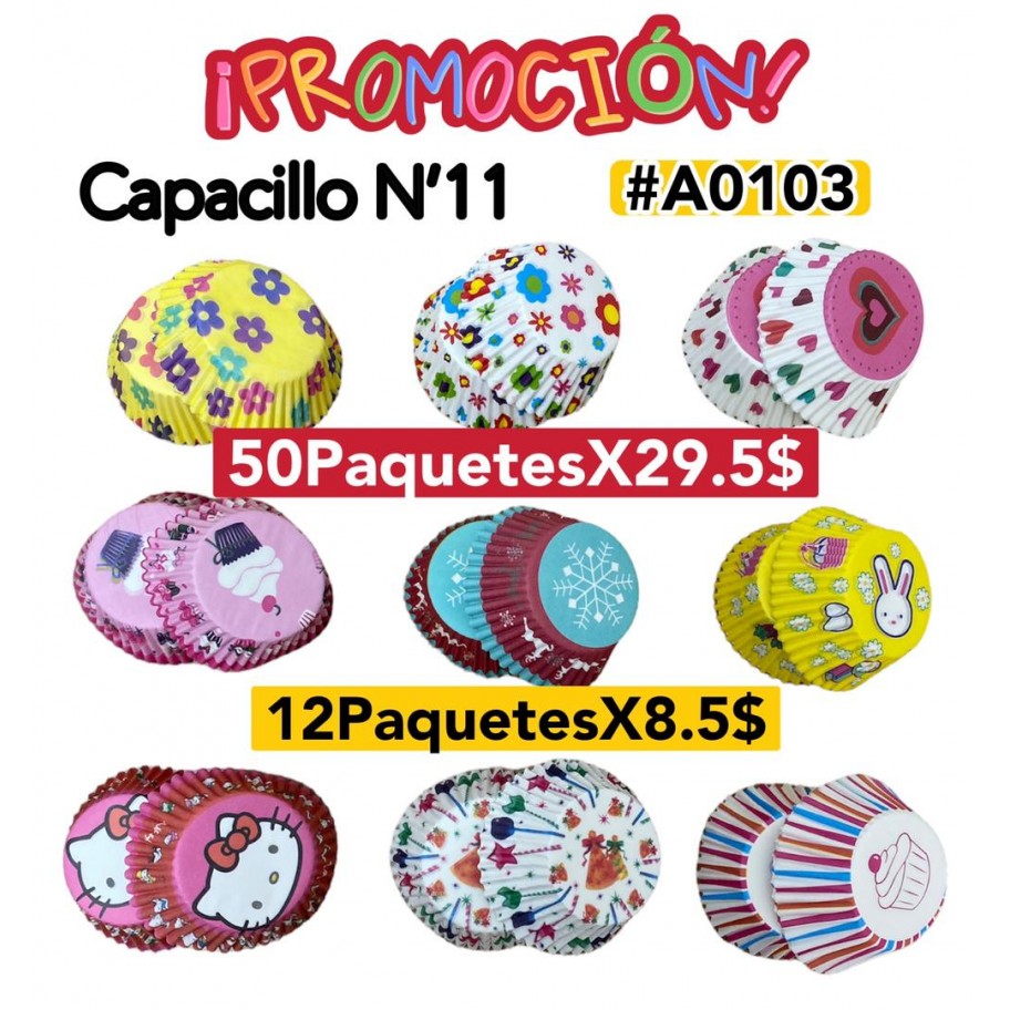 CAPACILLOS ESTAMPADOS 50uds *12pqs #D0103 PROMO