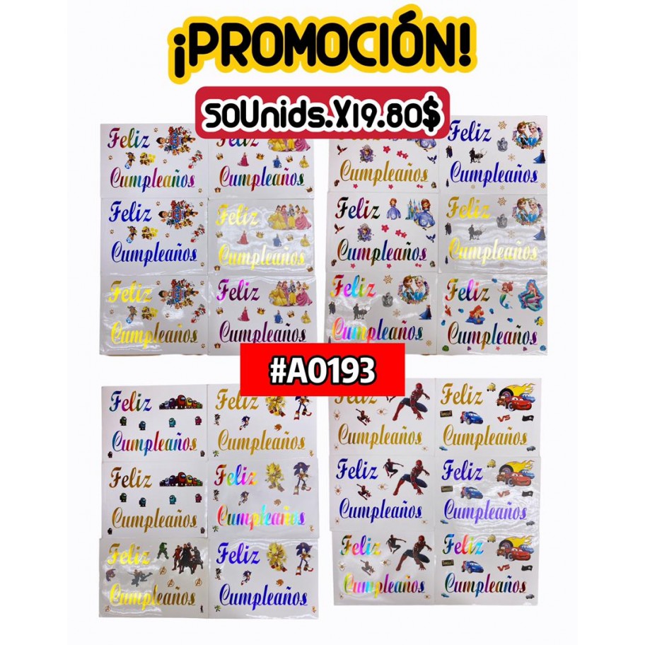 ETIQUETA INFANTIL PARA BURBUJA *50 #A0193 PROMO