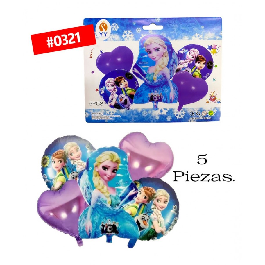 SET DE GLOBOS FROZEN 5pcs #0321