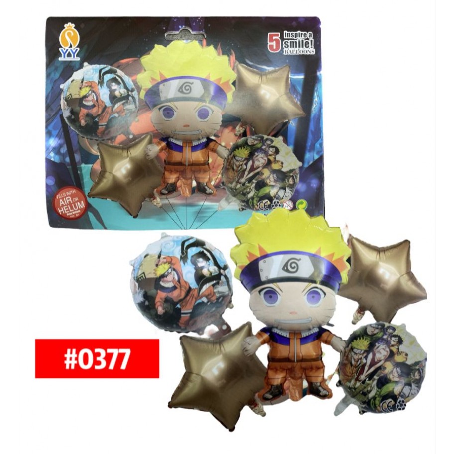 SET DE GLOBOS NARUTO 5pcs #0377