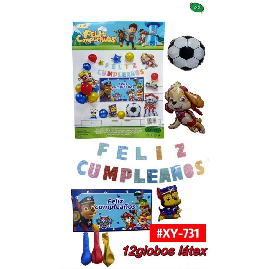 SET DE GLOBOS PAW PATROL #XY-731