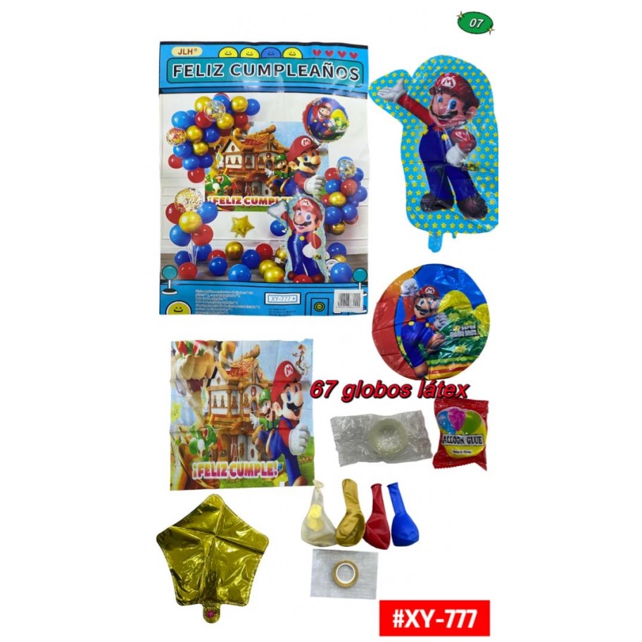 SET DE GLOBOS SUPER MARIO #XY-777 P.U