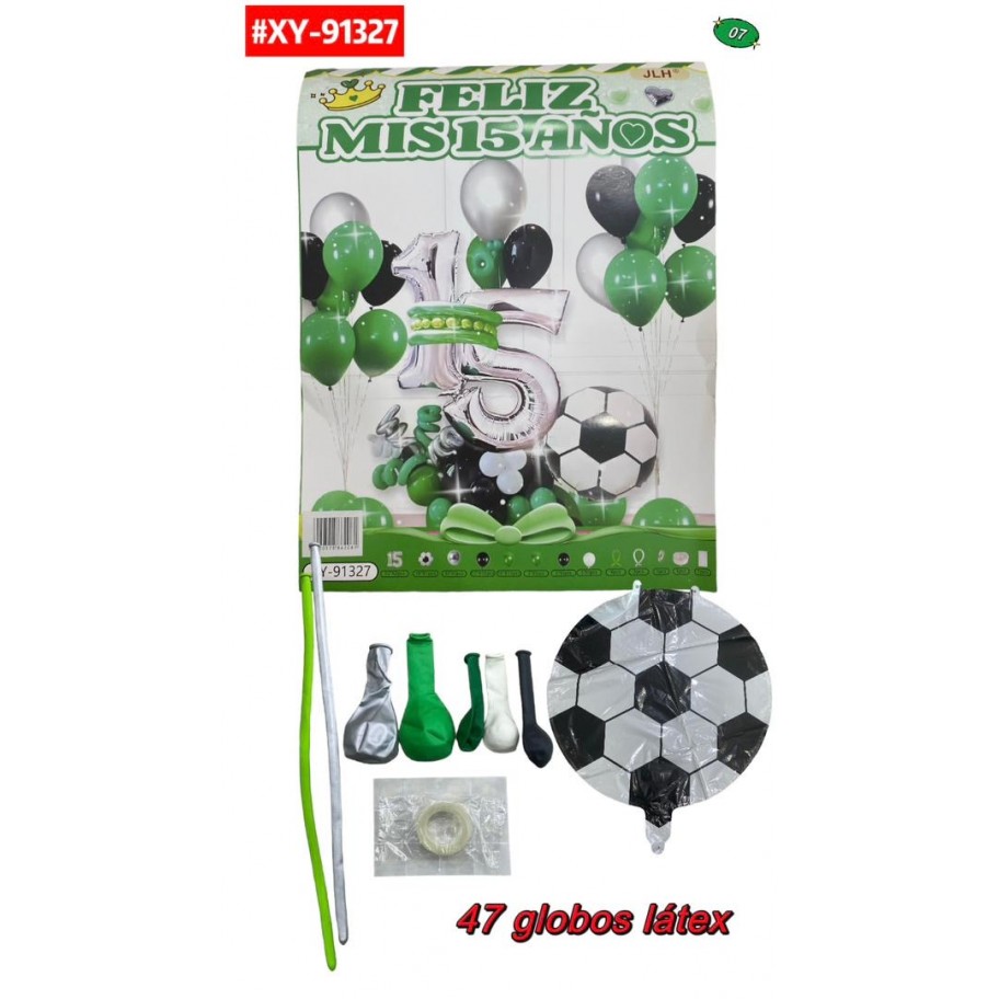 SET DE GLOBOS MIS 15 AÑOS #XY-91327