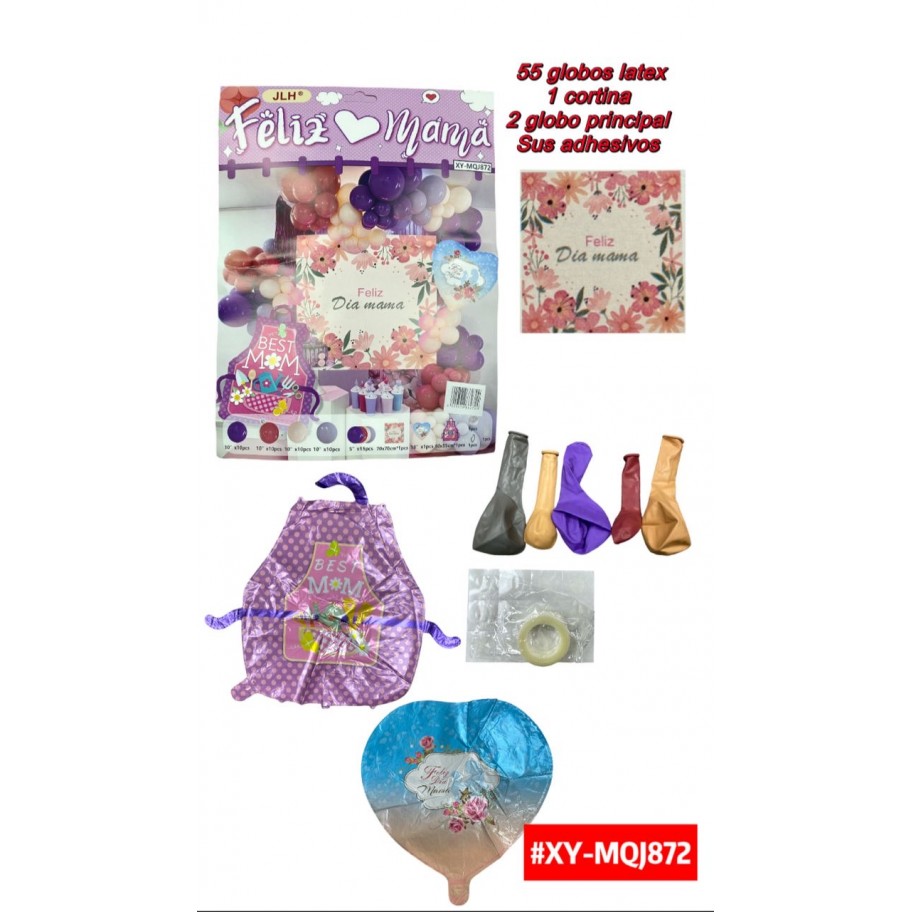 SET DE GLOBOS FELIZ DIA MAMÁ #XY-MQJ872 P.U
