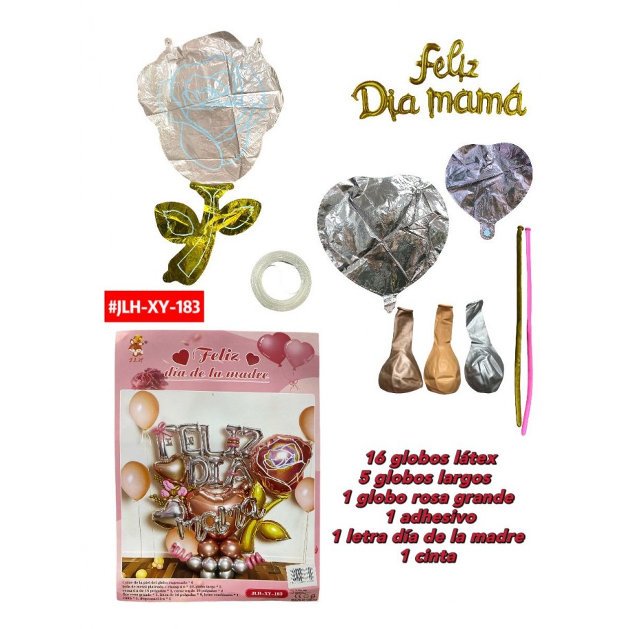 SET DE GLOBOS FELIZ DIA MAMÁ #JLH-XY-183 P.U