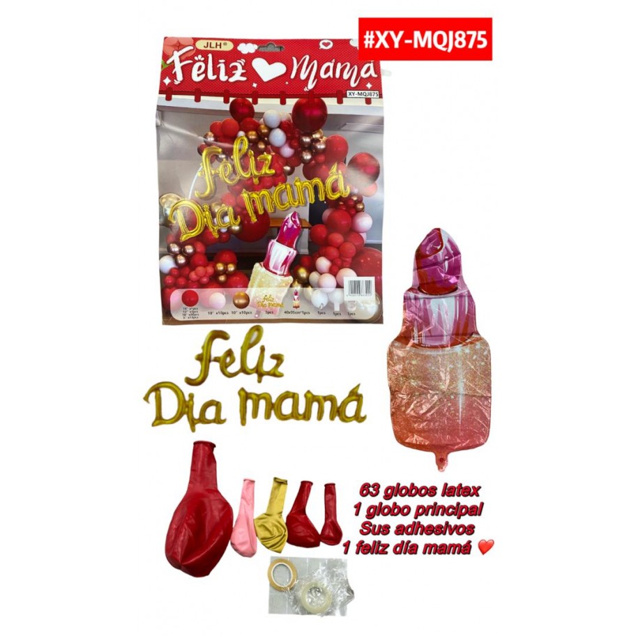 SET DE GLOBOS FELIZ DIA MAMÁ #XY-MQJ875 P.U