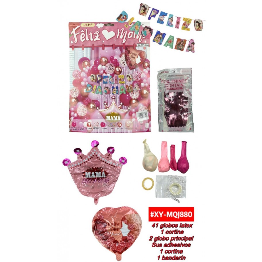 SET DE GLOBOS FELIZ DIA MAMÁ #XY-MQJ880 P.U