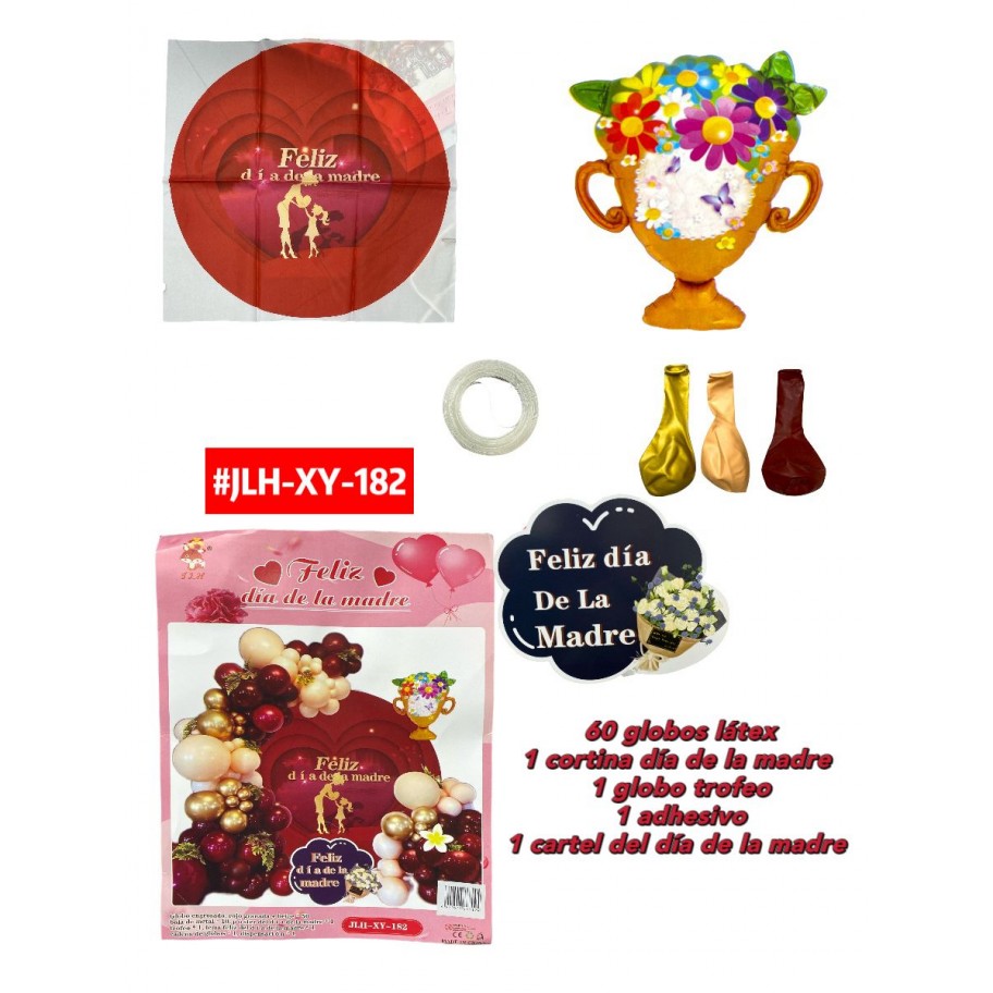 SET DE GLOBOS FELIZ DIA MAMÁ #JLH-XY-182 P.U