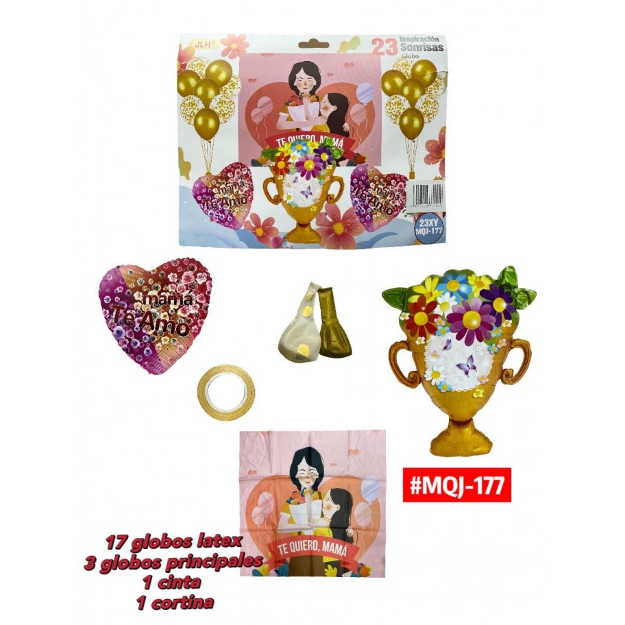 SET DE GLOBOS FELIZ DIA MAMÁ #MQJ-177 P.U