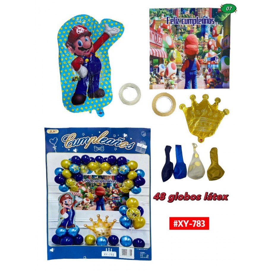 SET DE GLOBOS SUPER MARIO BROS #XY-783 P.U