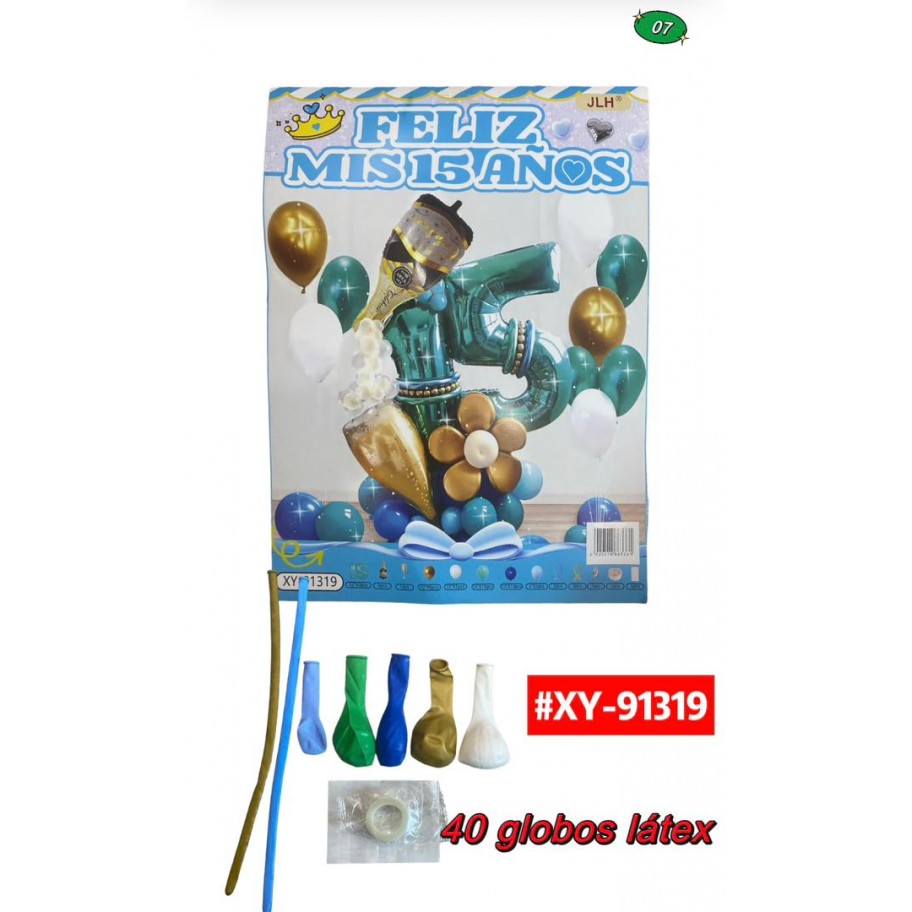 SET DE GLOBOS MIS 15 AÑOS #XY-91319