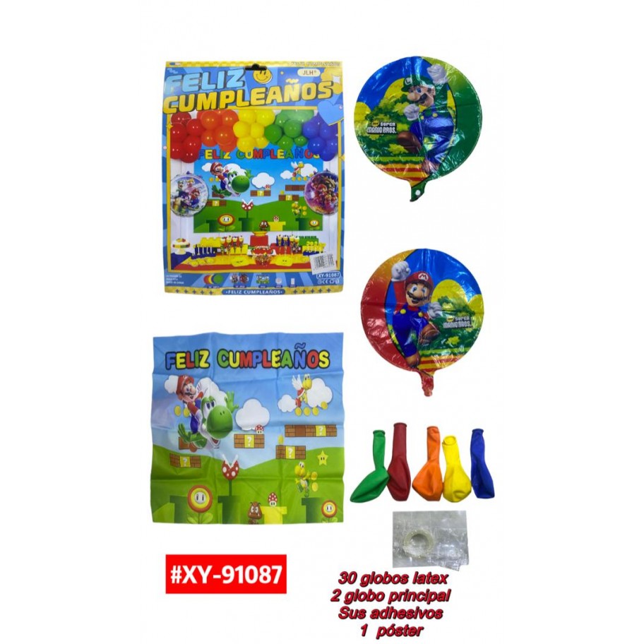 SET DE GLOBOS SUPER MARIO #XY-91087