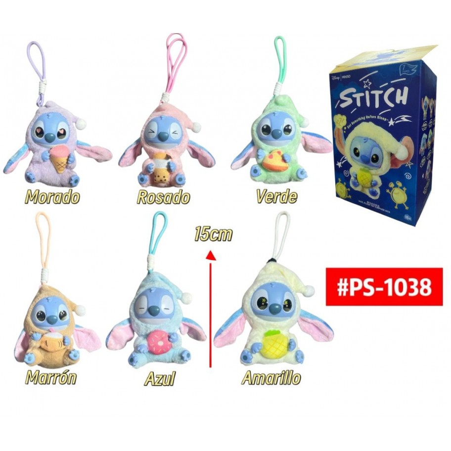 LLAVERO PELUCHE STITCH EN PIJAMA #PS-1038