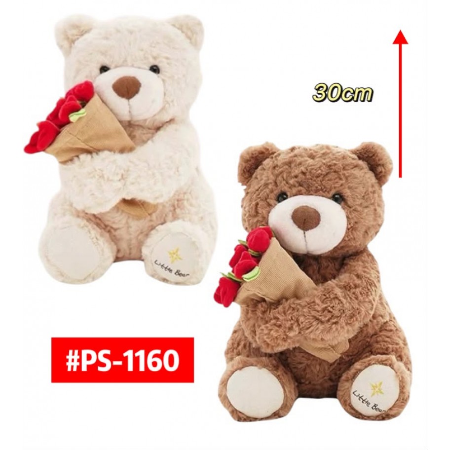 PELUCHE OSO CON ROSAS 28cm #PS-1160
