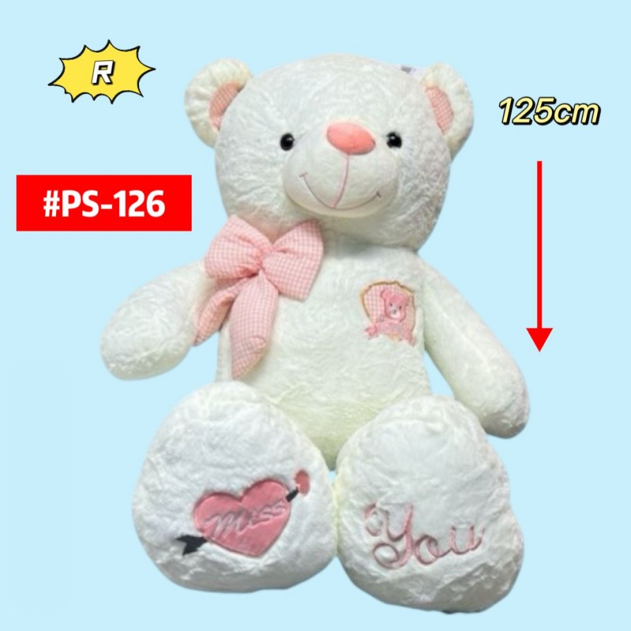 PELUCHE OSO LAZO CUADROS 125cm #PS-126