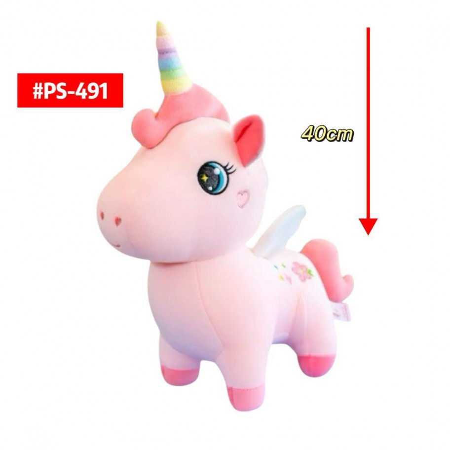 PELUCHE UNICORNIO FLORES 40cm #PS-491