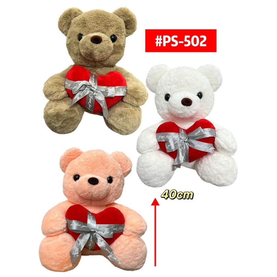 PELUCHE OSO CORAZON CINTA 40cm #PS-502