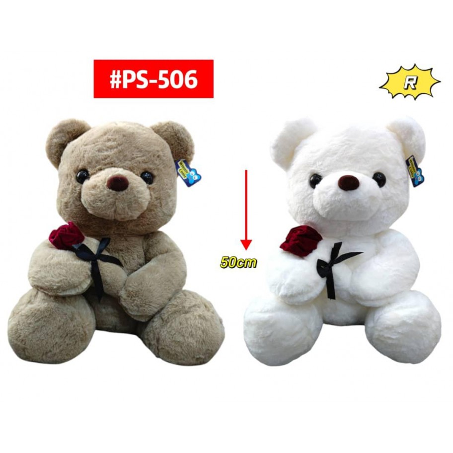PELUCHE OSO CON ROSA 50cm #PS-506