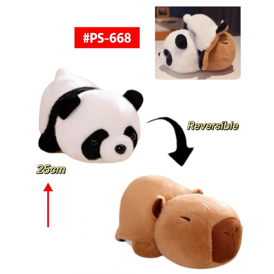 PELUCHE REVERSIBLE CAPYBARA PANDA 25cm #PS-668