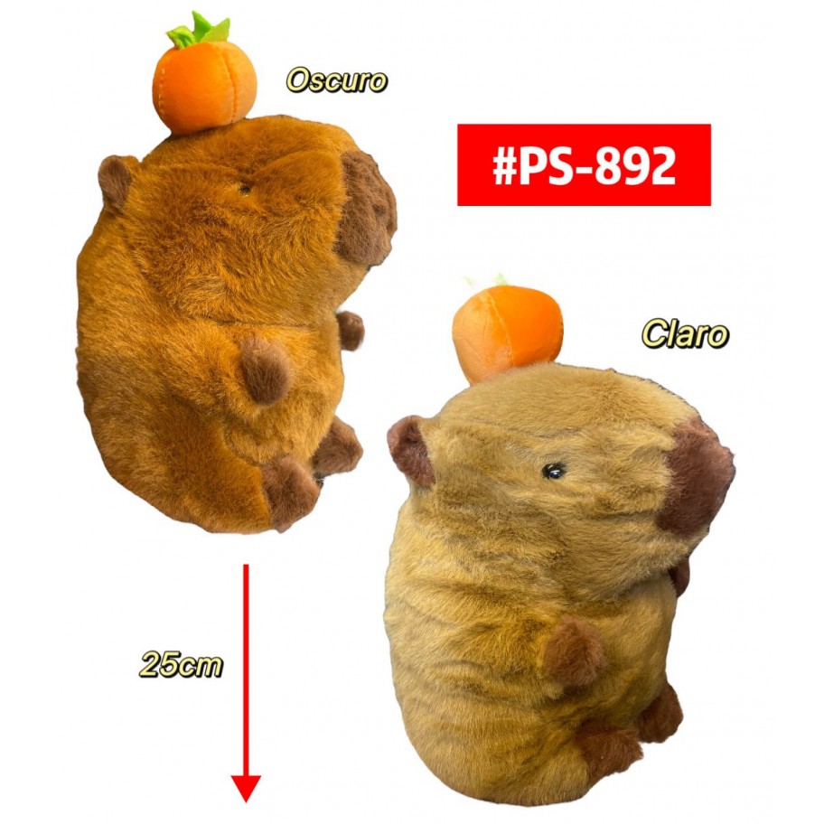 PELUCHE CAPYBARA NARANJA 25cm #PS-892