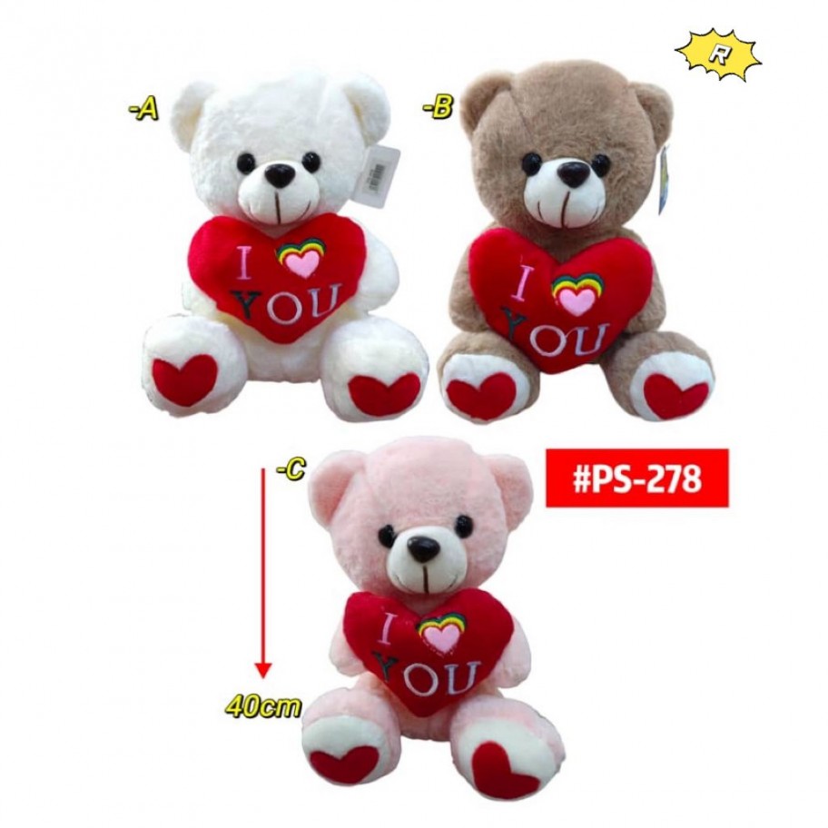 PELUCHE OSO CORAZON 40cm #PS-278