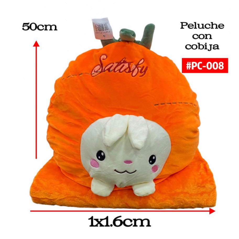 PELUCHE CON COBIJA ZANAHORIA #PC-008 P.U