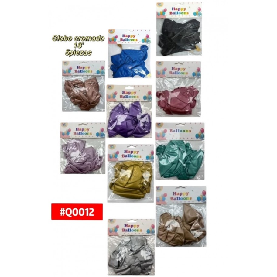 GLOBO CROMADO 18" 5uds #Q0012 