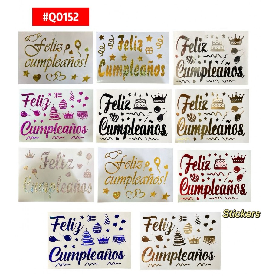 ETIQUETA FELIZ CUMPLEAÑOS PARA GLOBO BURBUJA #0152