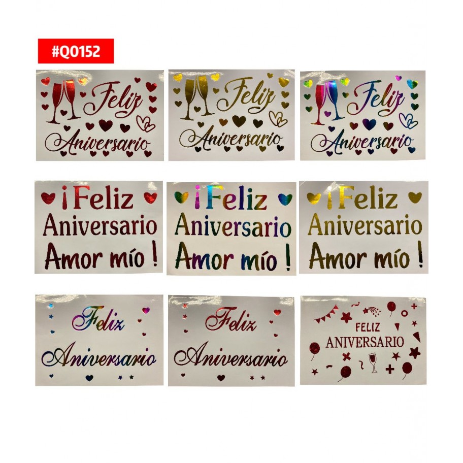 ETIQUETA FELIZ ANIVERSARIO PARA GLOBO BURBUJA #0152