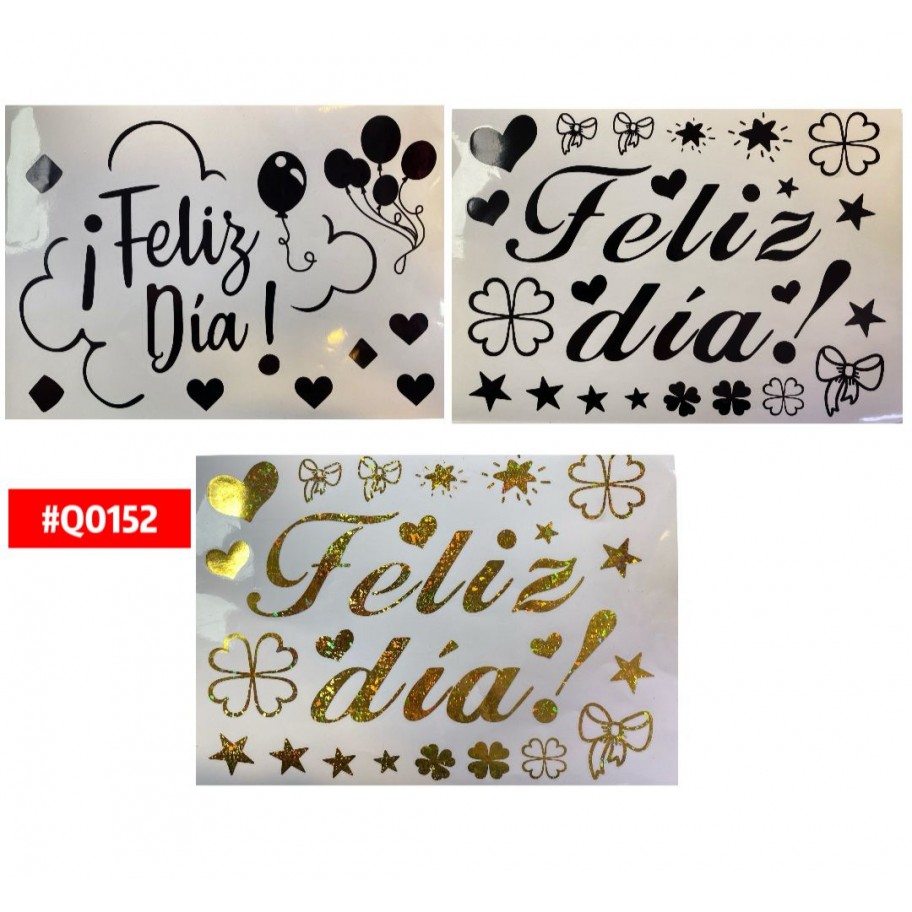 ETIQUETA FELIZ DIA PARA GLOBO BURBUJA #0152