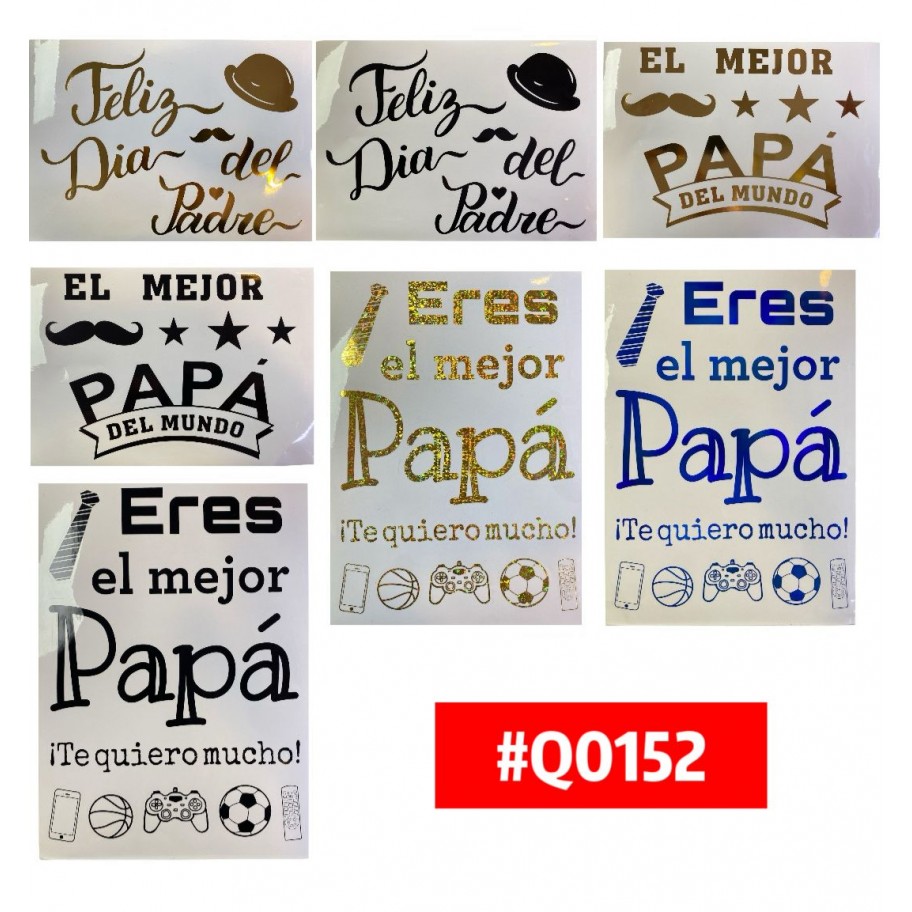 ETIQUETA FELIZ DIA PAPA PARA GLOBO BURBUJA #0152