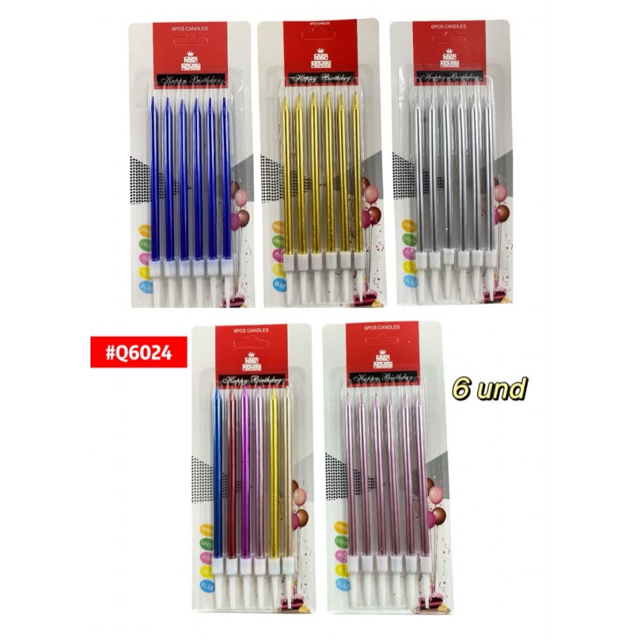 VELAS METALIZADAS *6uds #Q6024