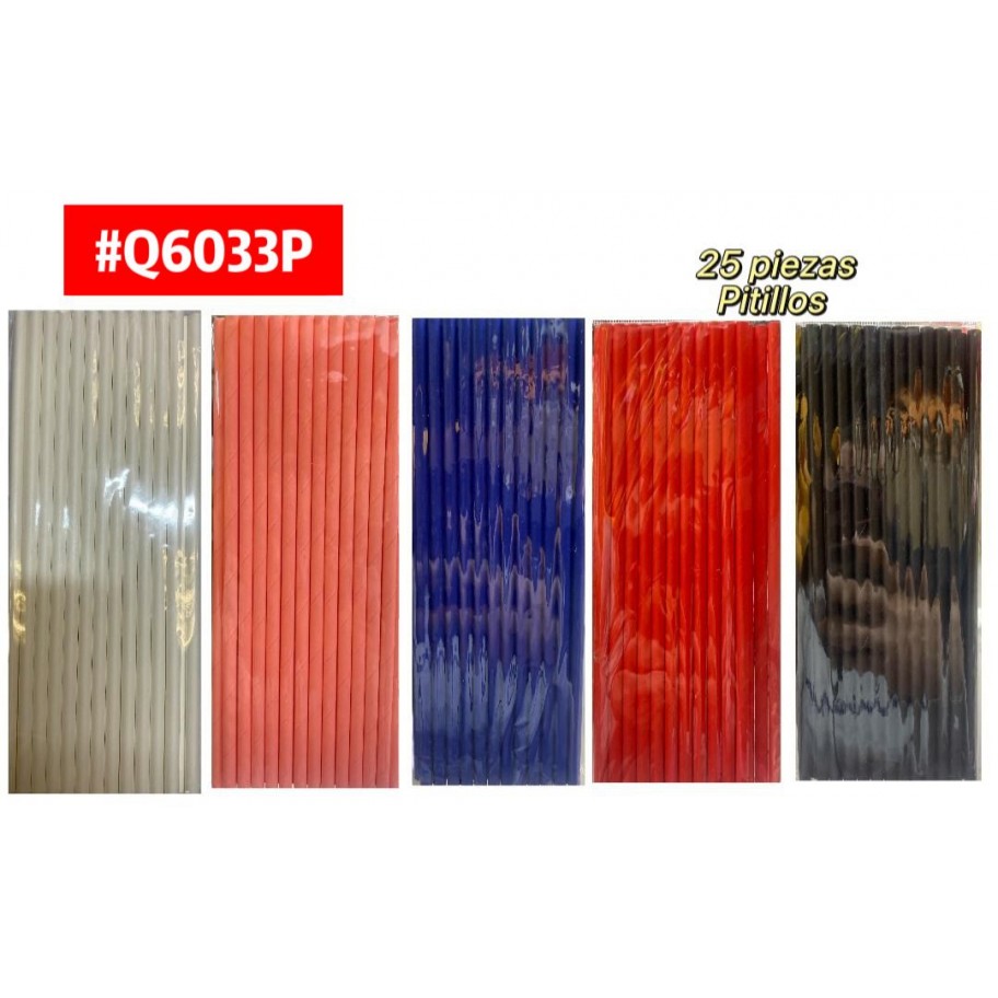 PITILLOS UNICOLOR 25pcs #Q6033P