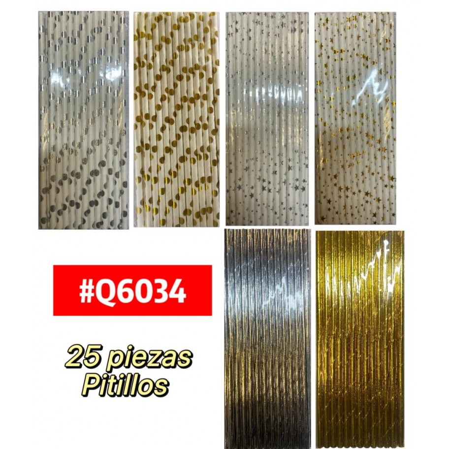 PITILLOS METALIZADOS 25pcs #Q6034