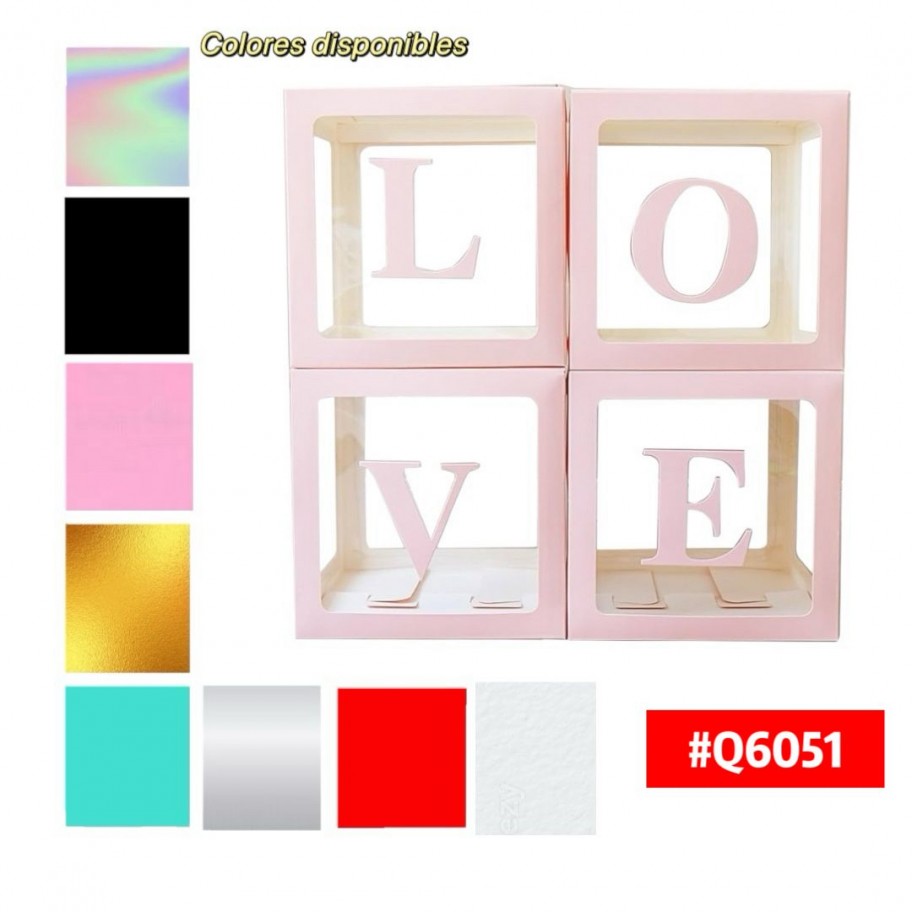 CAJAS DECORATIVAS LOVE 4pcs #Q6051 P.U