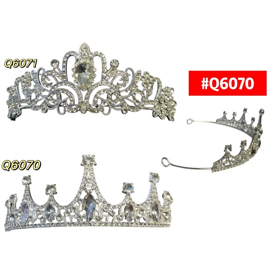 TIARA CON CRISTALES PLATEADO #Q6070