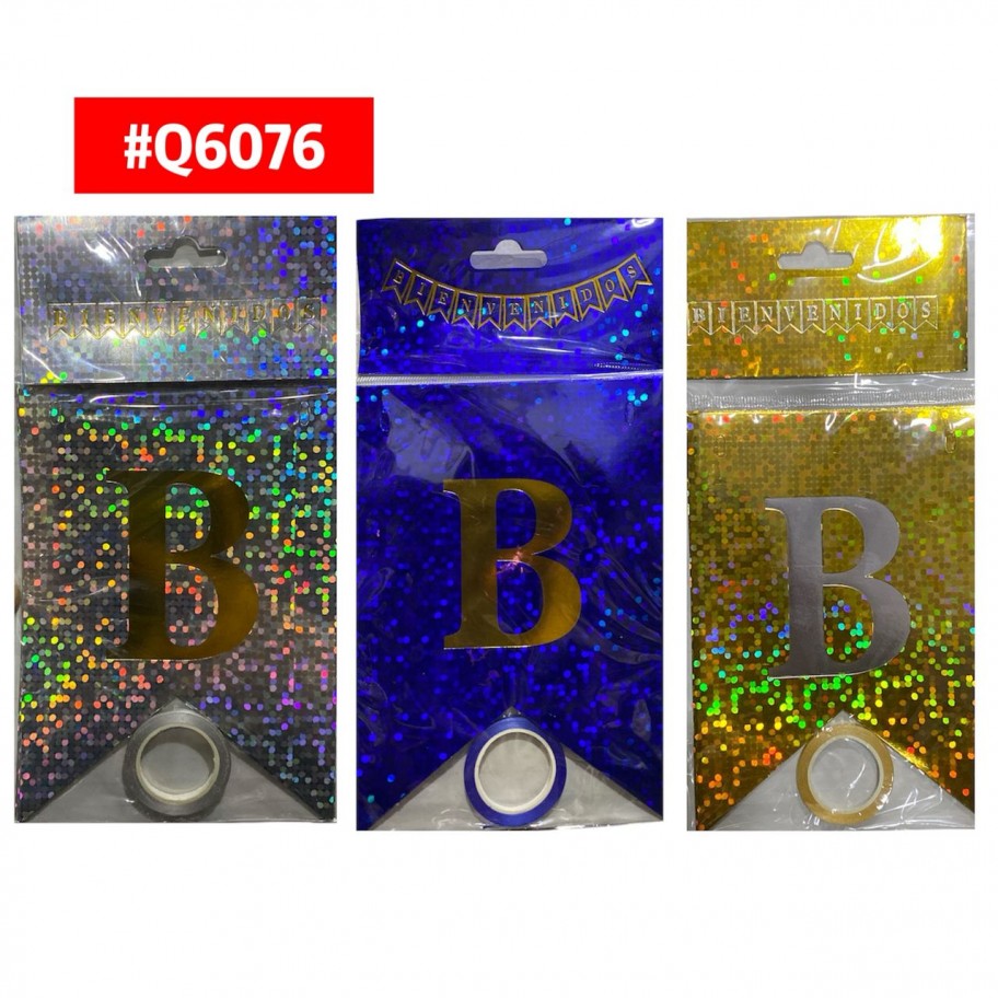BANDERIN BIENVENIDOS SATINADO #Q6076