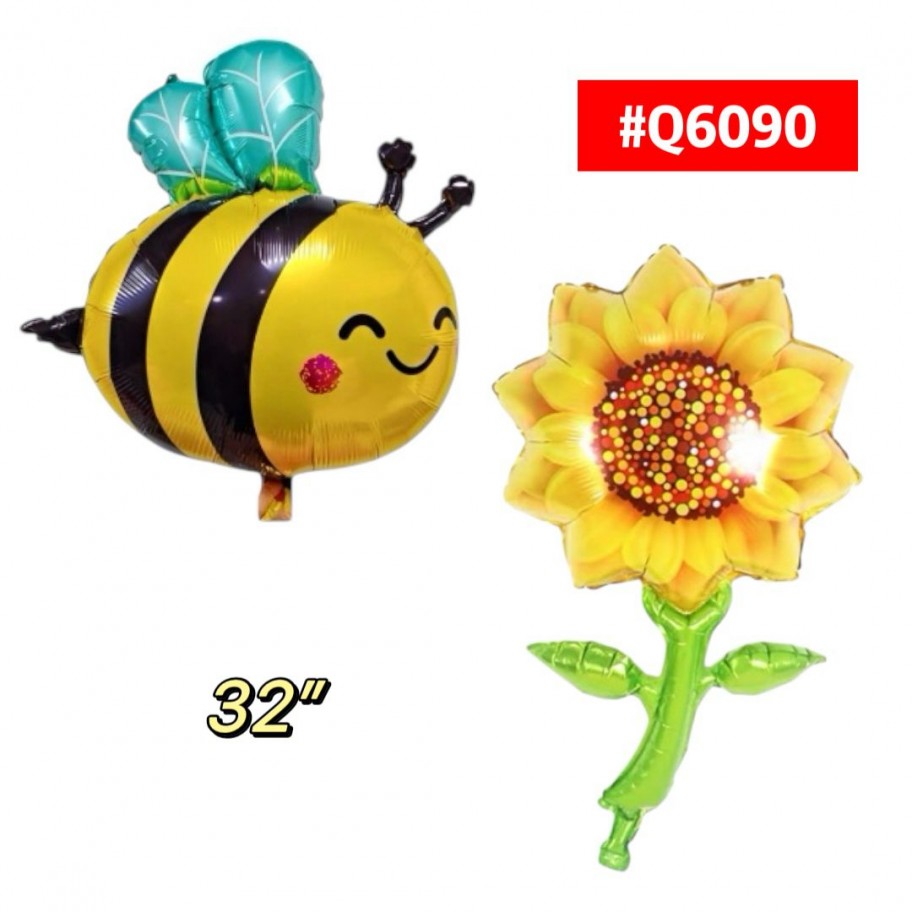 GLOBO FOIL ABEJA GIRASOL 32'' GRANEL #Q6090