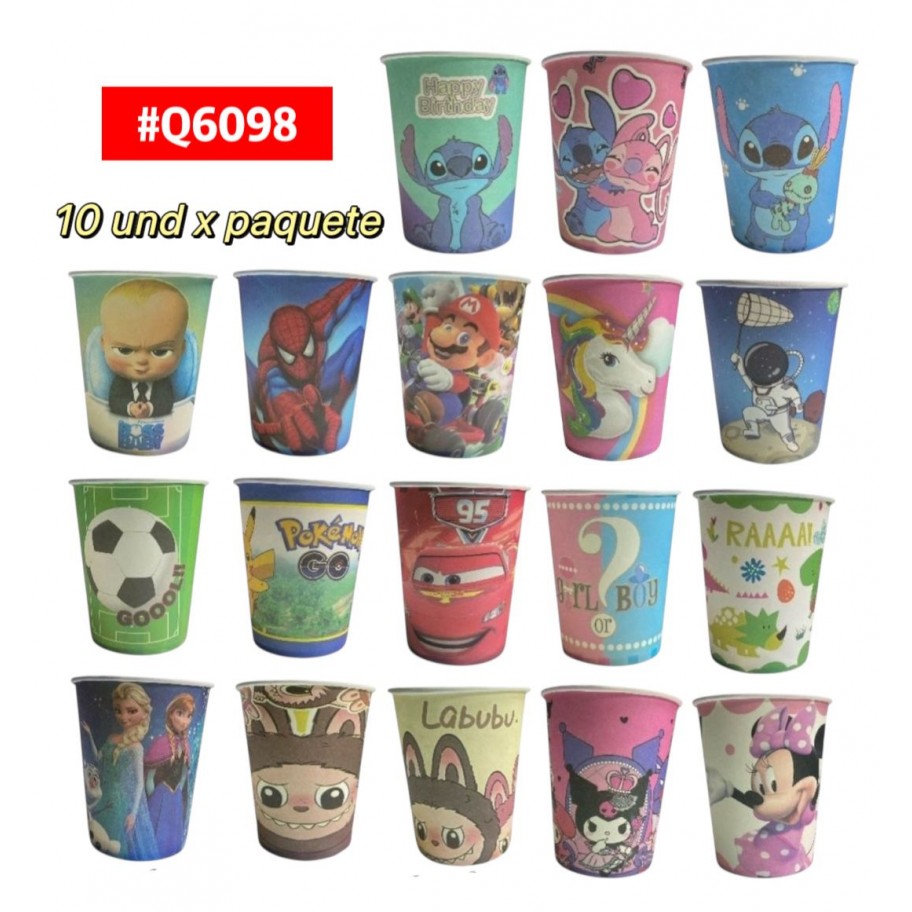 VASOS INFANTIL 10uds #Q6098