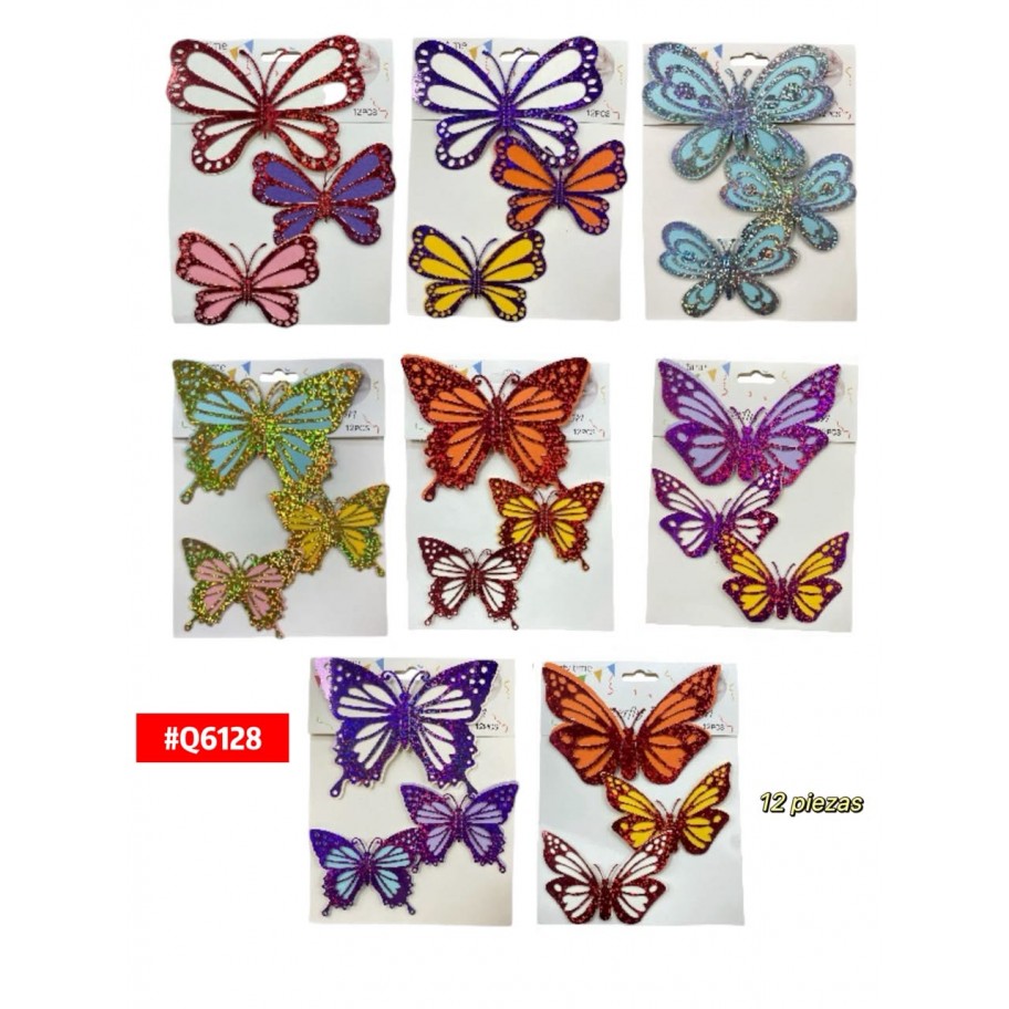 MARIPOSAS 3D DECORATIVAS 12uds #Q6128
