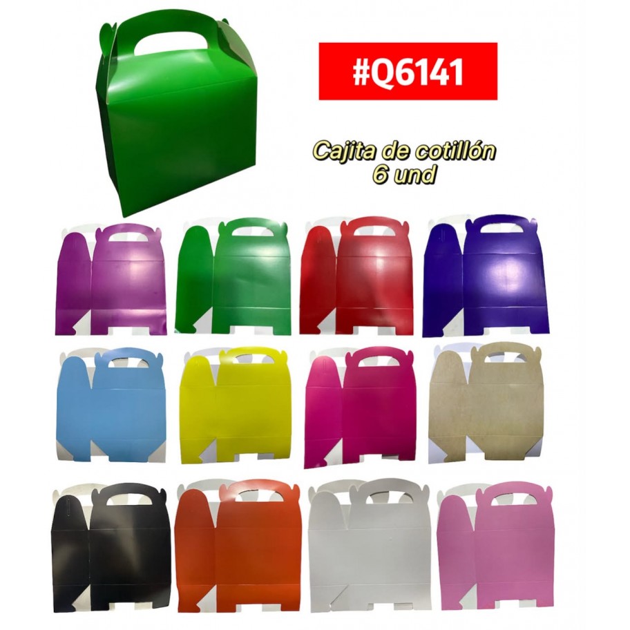 CAJITA COTILLÓN UNICOLOR *6 #Q6141