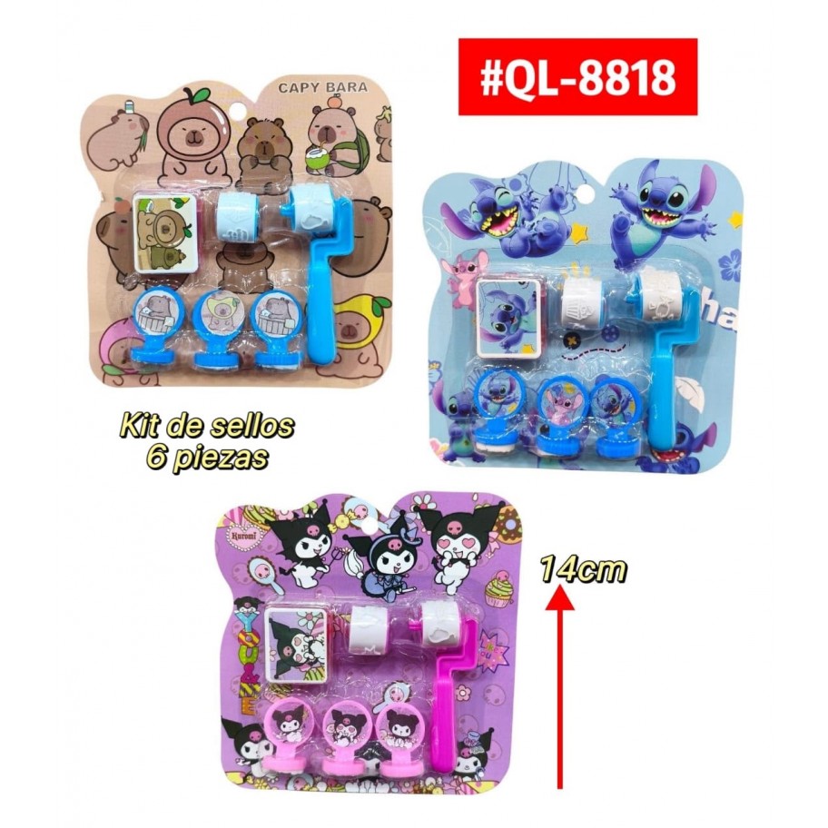  KIT DE SELLOS INFANTIL 6pcs #QL-8818 P.U