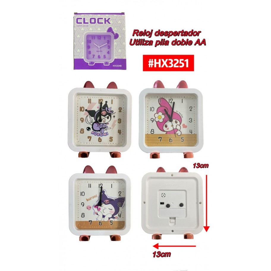 RELOJ DESPERTADOR INFANTIL #HX3251