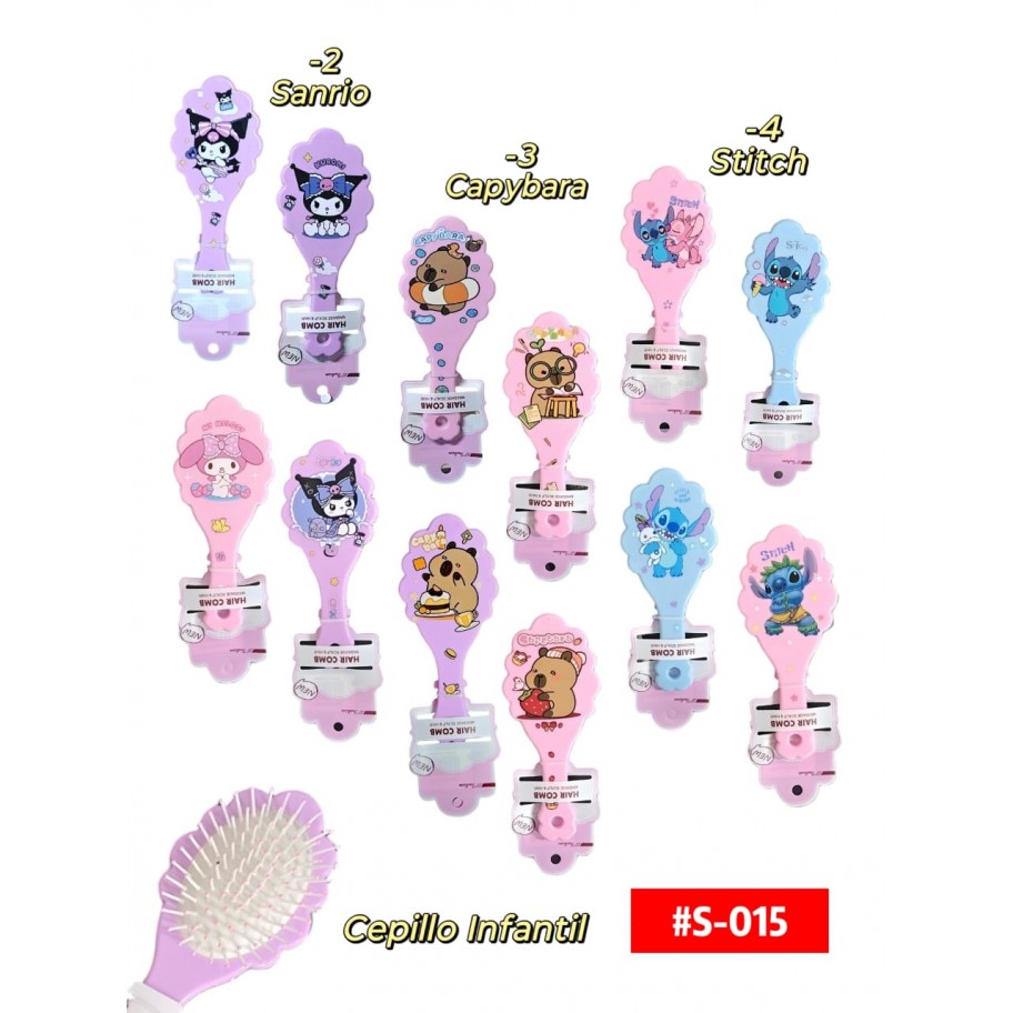 CEPILLO FLOR KUROMI CAPYBARA STITCH #S-015