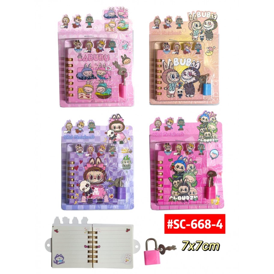 MINI LIBRETA CON CANDADO LABUBU #SC-668-4
