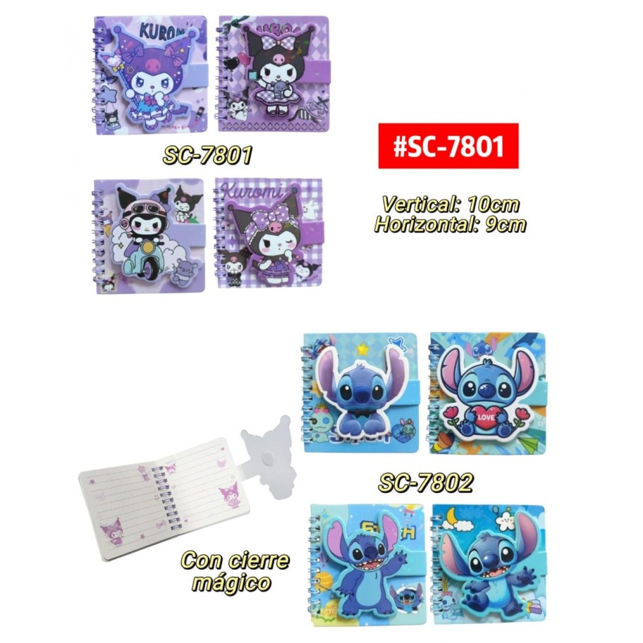 LIBRETA KUROMI STITCH #SC-7801