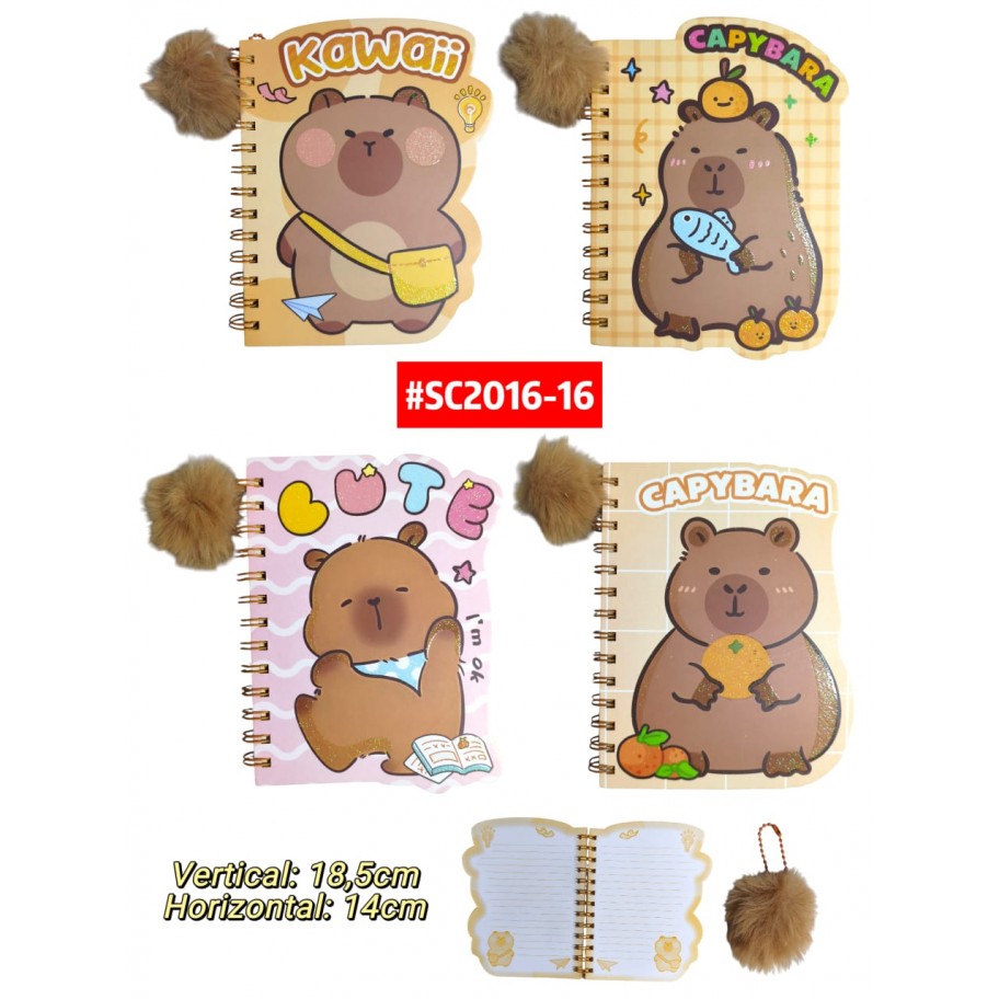 AGENDA CAPYBARA CON POMPOM #SC2016-16