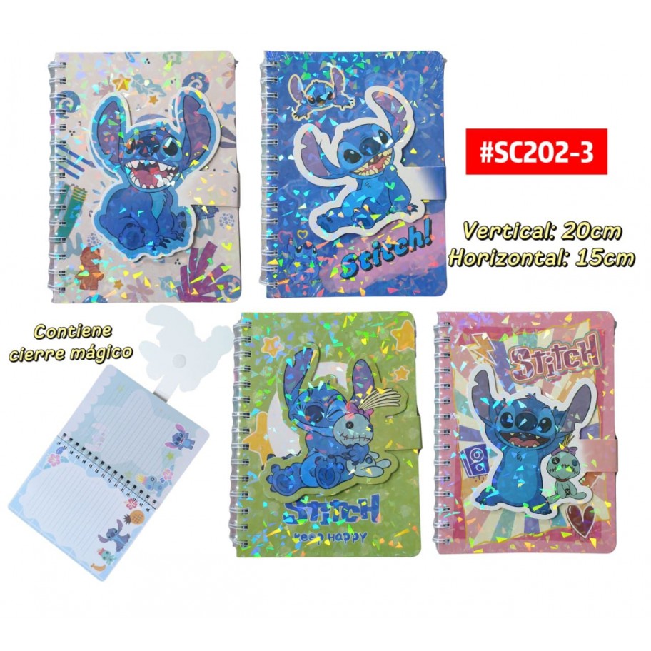 LIBRETA STITCH CIERRE MAGICO #SC202-3