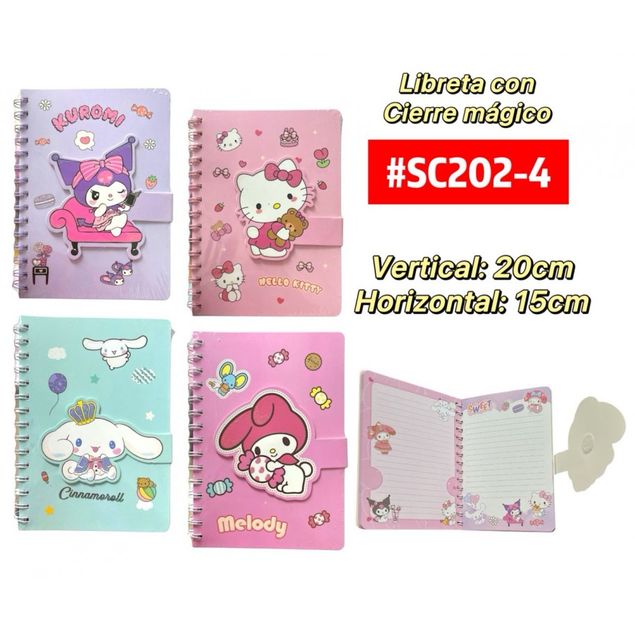 LIBRETA SANRIO CIERRE MAGICO #SC202-4